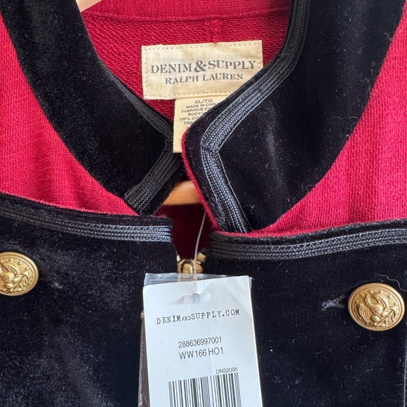 NWT Denim & Supply Ralph Lauren Military Jacket — Red & Black — Size XL - Picture 6 of 6